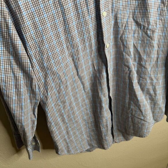 Peter Millar Shirt Mens Medium Button Up Long Sleeve Plaid Classic Casual - Picture 4 of 10